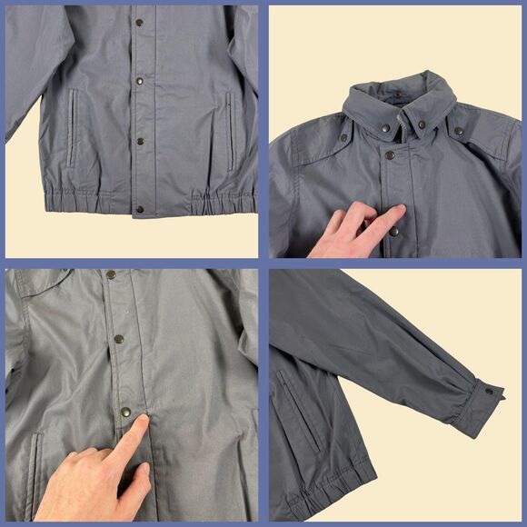 1970s size M bomber windbreaker jacket by West Coast Ways, vintage grey jacket - Picture 2 of 10
